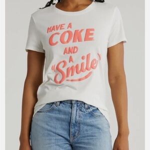 NWT Lucky Brand Coca-Cola Graphic Tee T-shirt Top Have a Coke and Smile $40